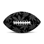 Black And Grey Pot Leaf Pattern Print Rugby Ball