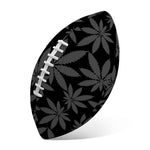 Black And Grey Pot Leaf Pattern Print Rugby Ball