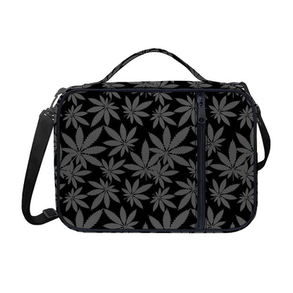 Black And Grey Pot Leaf Pattern Print Shoulder Strap Bible Bag