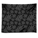 Black And Grey Pot Leaf Pattern Print Tapestry