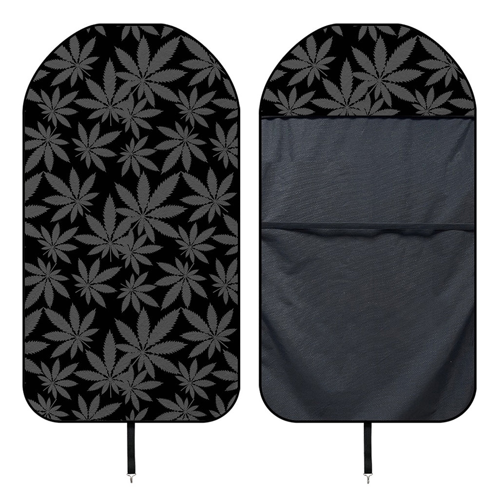 Black And Grey Pot Leaf Pattern Print Waterproof Car Seat Cover