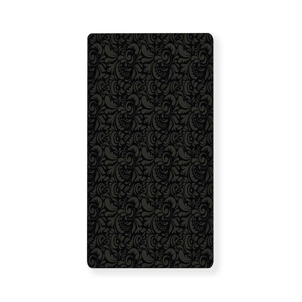 Black And Grey Western Floral Print Baby Crib Sheet