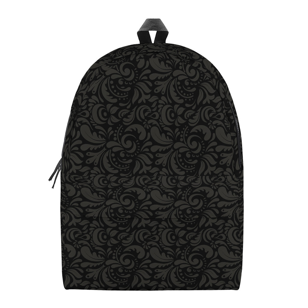 Black And Grey Western Floral Print Backpack