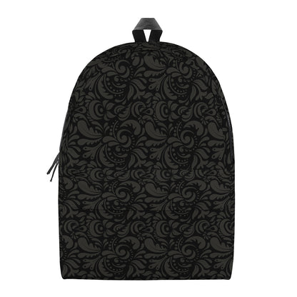 Black And Grey Western Floral Print Backpack