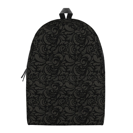 Black And Grey Western Floral Print Backpack
