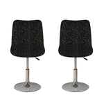 Black And Grey Western Floral Print Bar Stool Covers