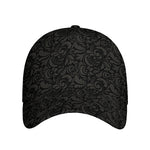 Black And Grey Western Floral Print Baseball Cap