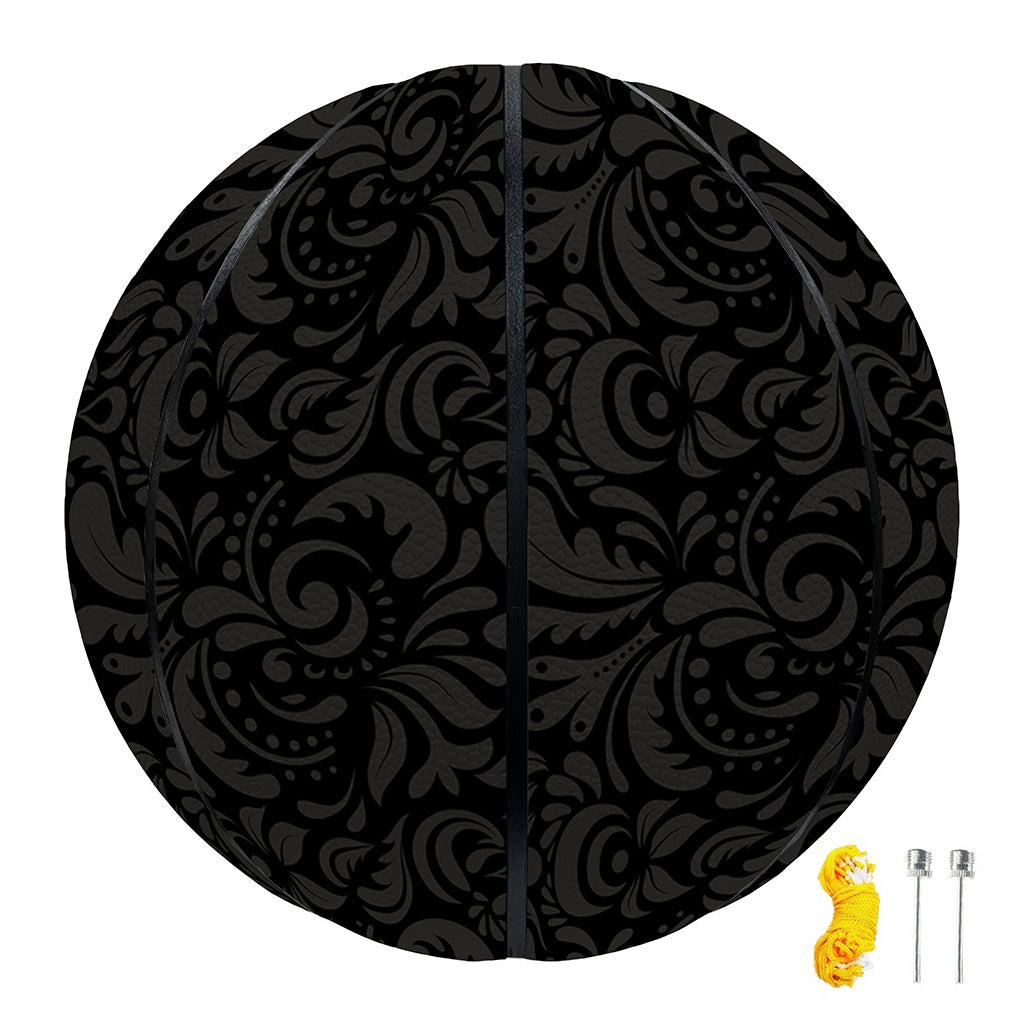 Black And Grey Western Floral Print Basketball
