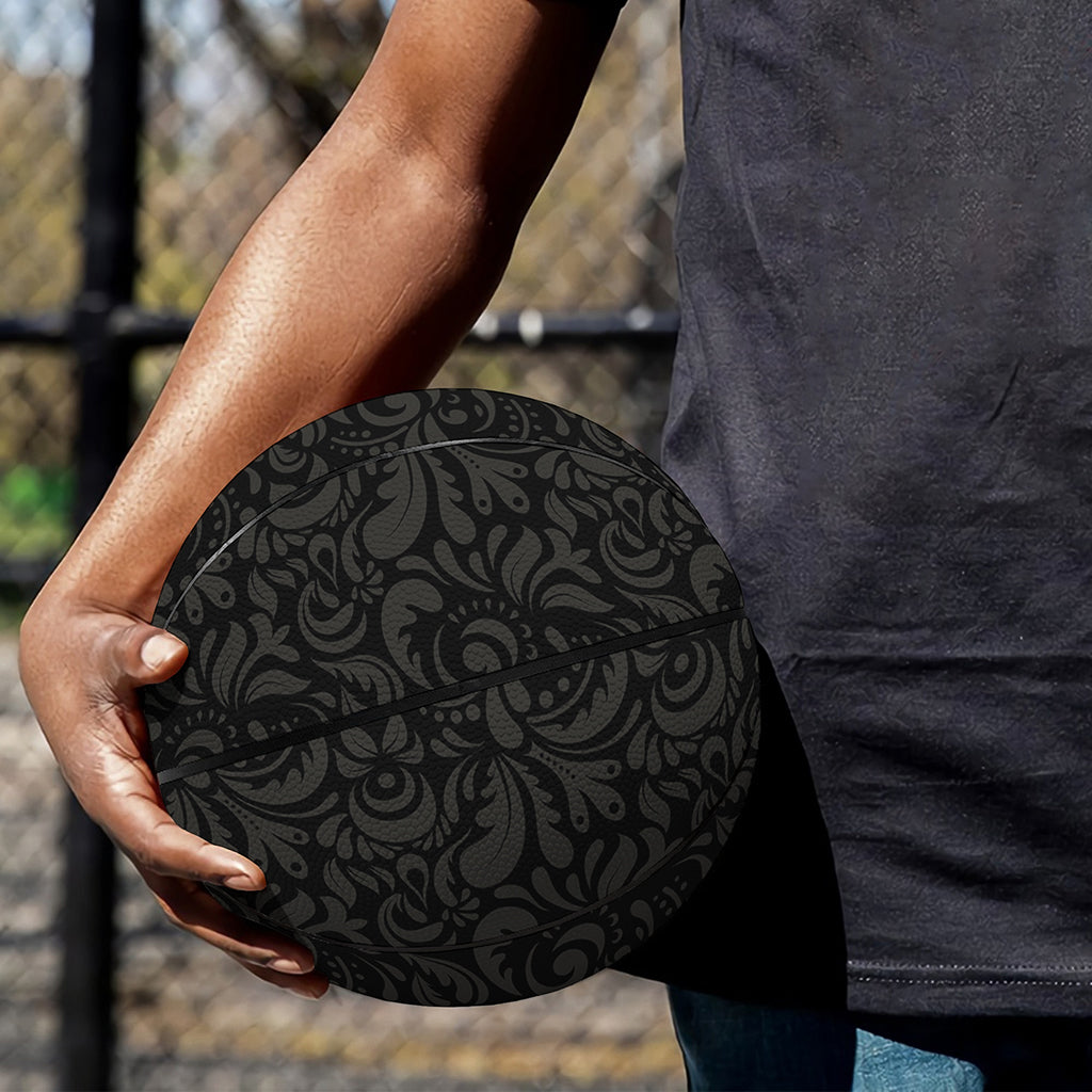 Black And Grey Western Floral Print Basketball