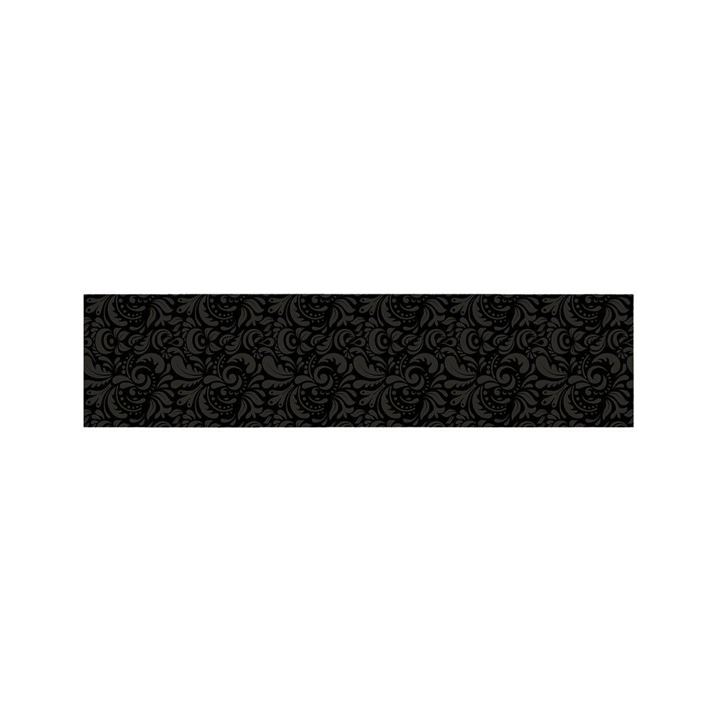 Black And Grey Western Floral Print Bed Runner