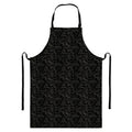 Black And Grey Western Floral Print Bib Apron With Pocket