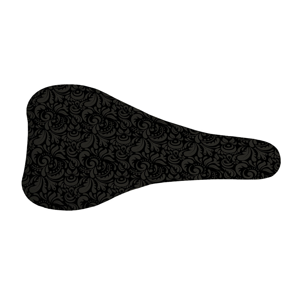 Black And Grey Western Floral Print Bicycle Seat Cover