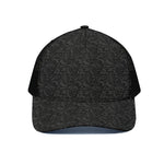 Black And Grey Western Floral Print Black Mesh Trucker Cap
