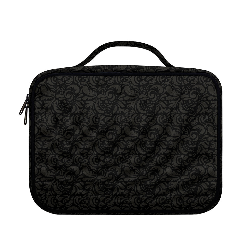 Black And Grey Western Floral Print Briefcase Bible Bag