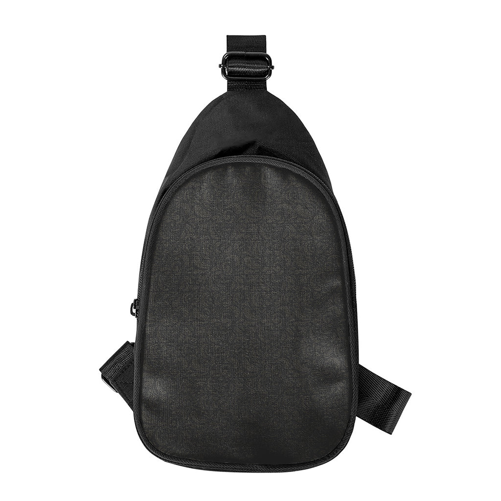Black And Grey Western Floral Print Chest Bag