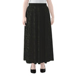 Black And Grey Western Floral Print Chiffon Maxi Skirt