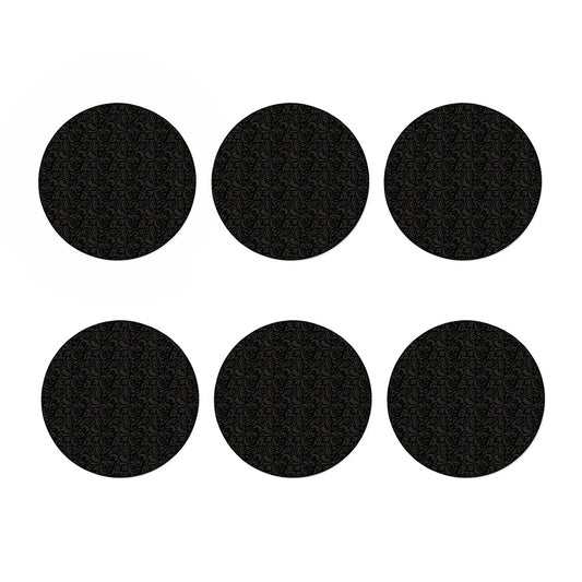 Black And Grey Western Floral Print Coaster Set