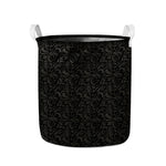Black And Grey Western Floral Print Collapsible Laundry Basket