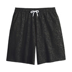 Black And Grey Western Floral Print Cotton Shorts