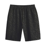 Black And Grey Western Floral Print Cotton Shorts