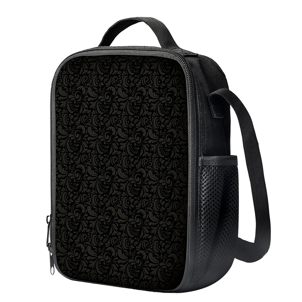 Black And Grey Western Floral Print Crossbody Lunch Bag
