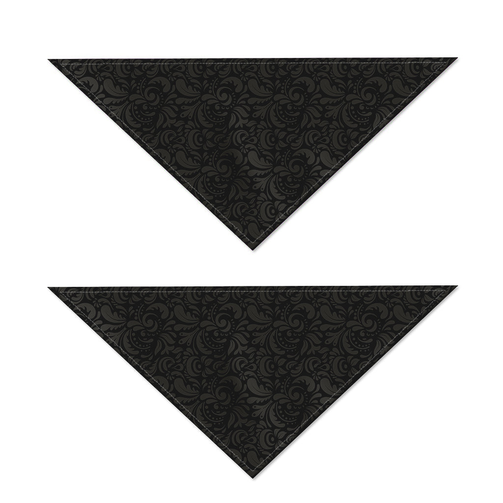 Black And Grey Western Floral Print Dog Bandana