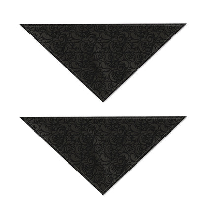 Black And Grey Western Floral Print Dog Bandana
