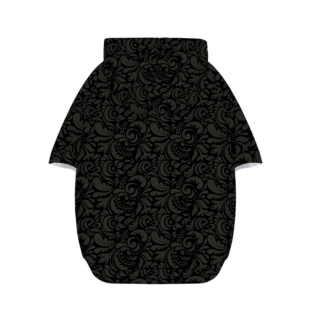 Black And Grey Western Floral Print Dog Zip Up Hoodie