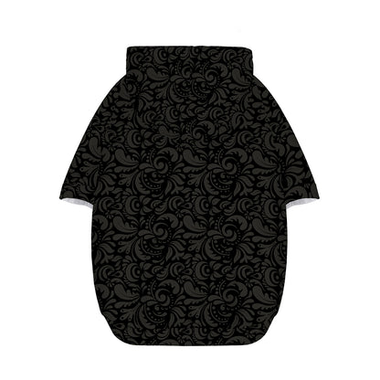 Black And Grey Western Floral Print Dog Zip Up Hoodie