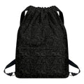 Black And Grey Western Floral Print Drawstring Backpack