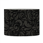 Black And Grey Western Floral Print Drum Lamp Shade