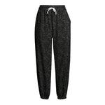 Black And Grey Western Floral Print Fleece Lined Knit Pants