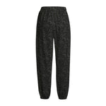 Black And Grey Western Floral Print Fleece Lined Knit Pants