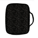 Black And Grey Western Floral Print Front Pocket Bible Bag
