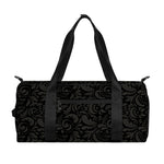 Black And Grey Western Floral Print Gym Bag