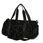 Black And Grey Western Floral Print Gym Bag