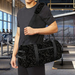 Black And Grey Western Floral Print Gym Bag