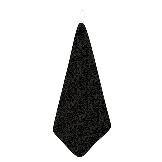 Black And Grey Western Floral Print Hand Towel