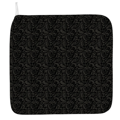Black And Grey Western Floral Print Hand Towel