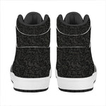 Black And Grey Western Floral Print High Top Leather Sneakers