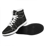 Black And Grey Western Floral Print High Top Leather Sneakers