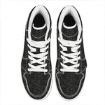 Black And Grey Western Floral Print High Top Leather Sneakers