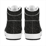 Black And Grey Western Floral Print High Top Leather Sneakers