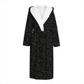 Black And Grey Western Floral Print Hooded Bathrobe