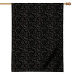 Black And Grey Western Floral Print House Flag