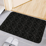 Black And Grey Western Floral Print Indoor Door Mat