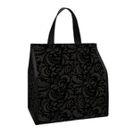 Black And Grey Western Floral Print Insulated Lunch Tote