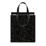 Black And Grey Western Floral Print Insulated Lunch Tote