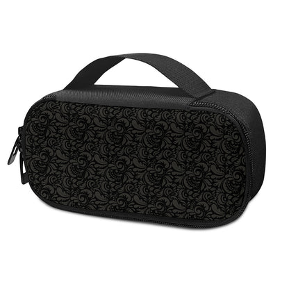 Black And Grey Western Floral Print Insulin Cooler Travel Case