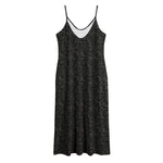 Black And Grey Western Floral Print Jersey Midi Cami Dress